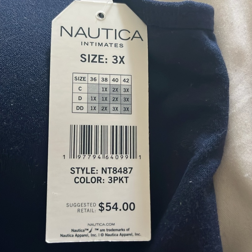 Nautica, navy blue comfort bra, Size: 3X - Picture 4 of 4
